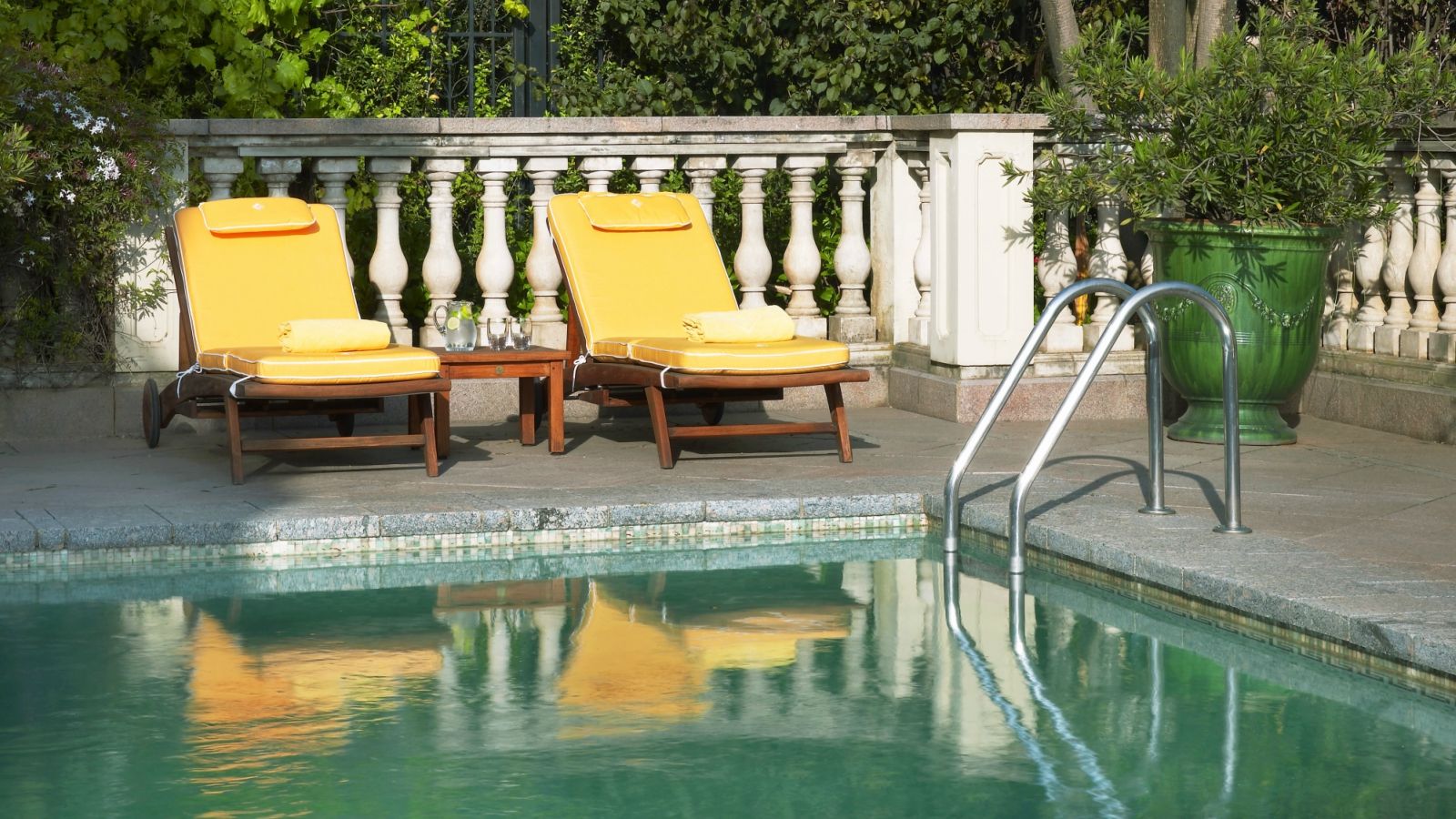 Sheraton Addis Villa heated outdoor pool features soft underwater music.